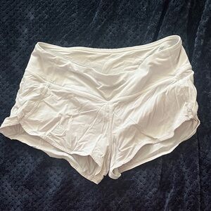 White Lululemon Speed Up Shorts
